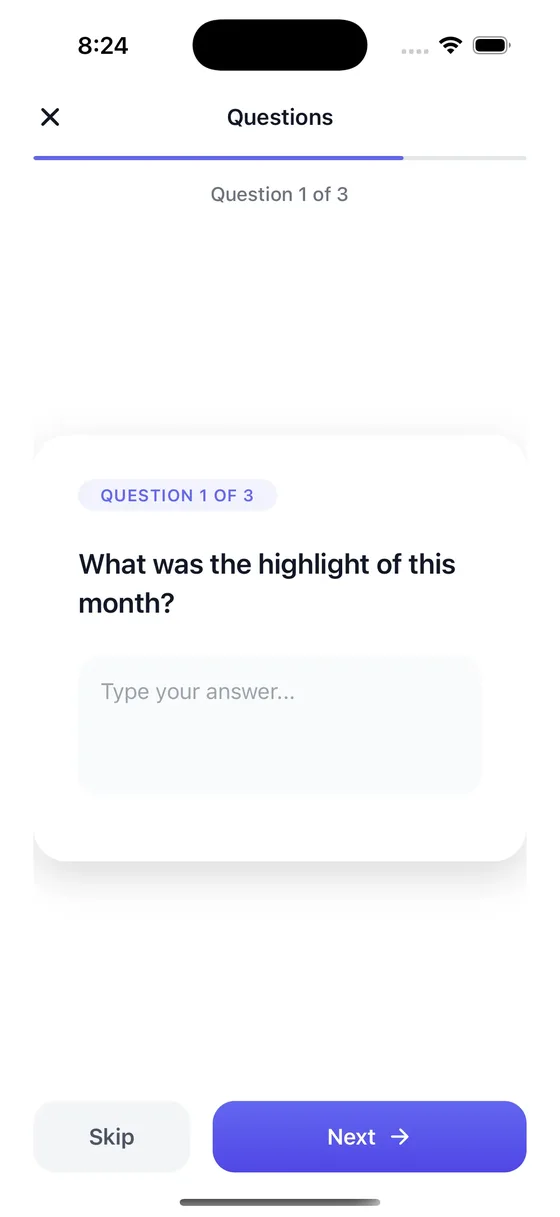 Monthly memory prompts for photo journal and yearbook