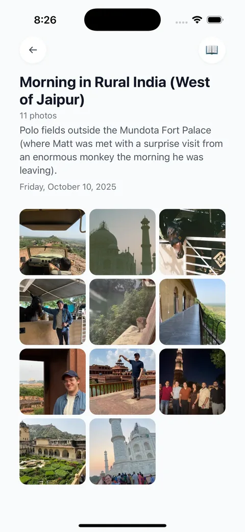 AI-organized baby event with curated photos and generated description